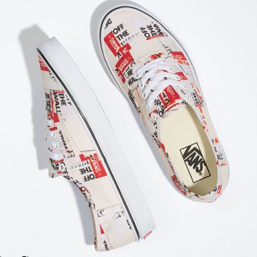 Vans White Packaging Tape Sneakers M8 W9.5 - Picture 3 of 4